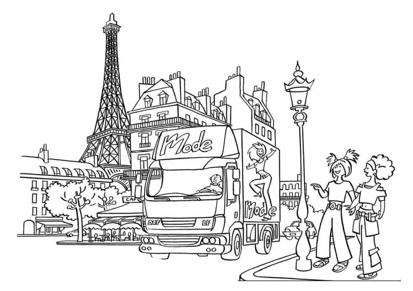 Gran ciudad de París para colorir