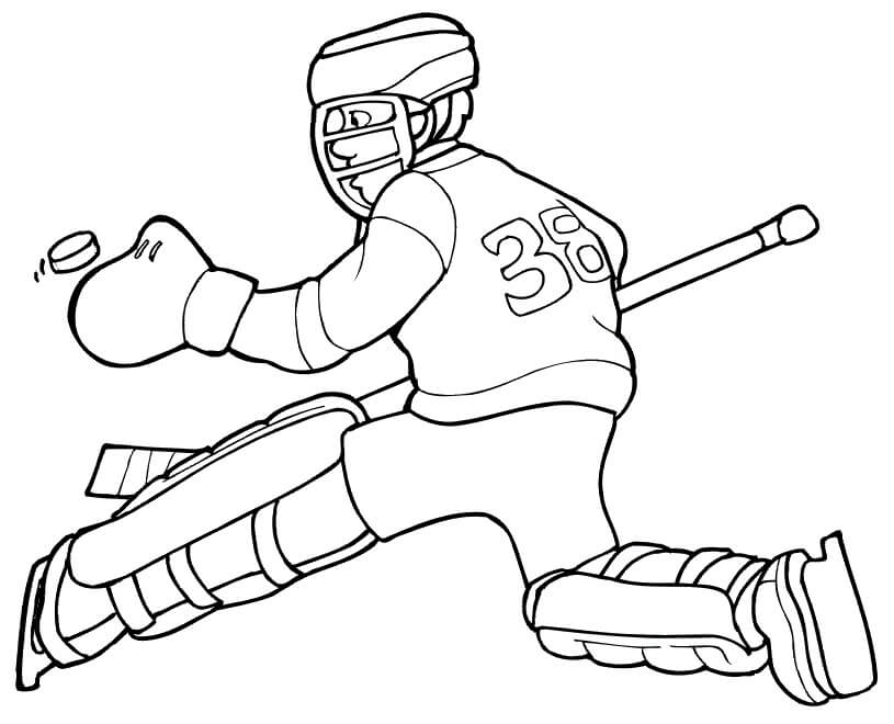 Gran jugador de Hockey para colorir