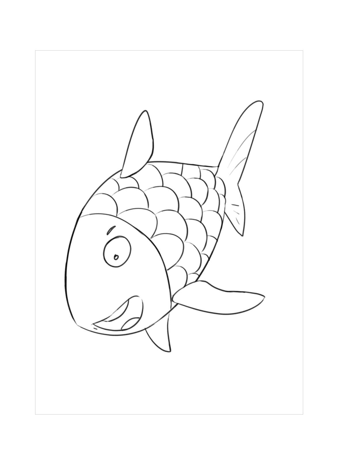 Gran pez Arcoiris para colorir