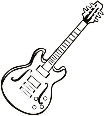 Dibujos de Guitarra Eléctrica Básica para colorear