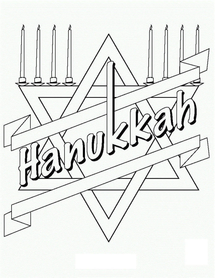 Hanukkah Con La Estrella De David De Fondo para colorir