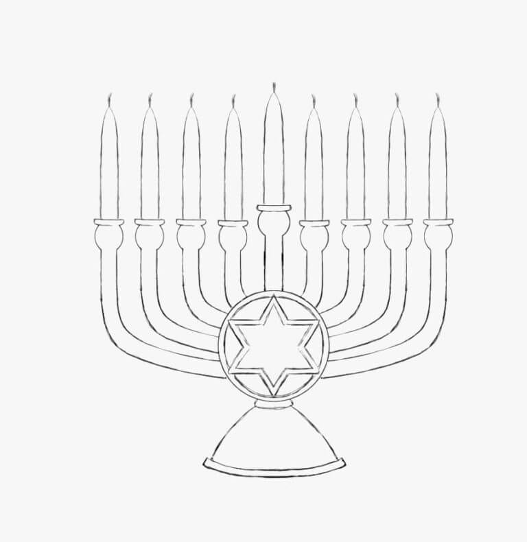 Dibujos de Hanukkah Con La Estrella De David para colorear