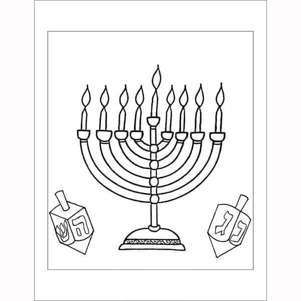 Dibujos de Hanukkah y Dreidles para colorear
