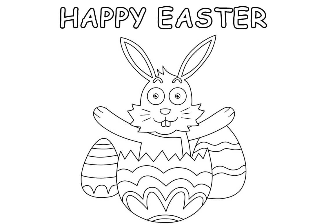 Happy Easter Bunny para colorir