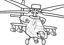 Dibujos de Helicóptero Apache para colorear