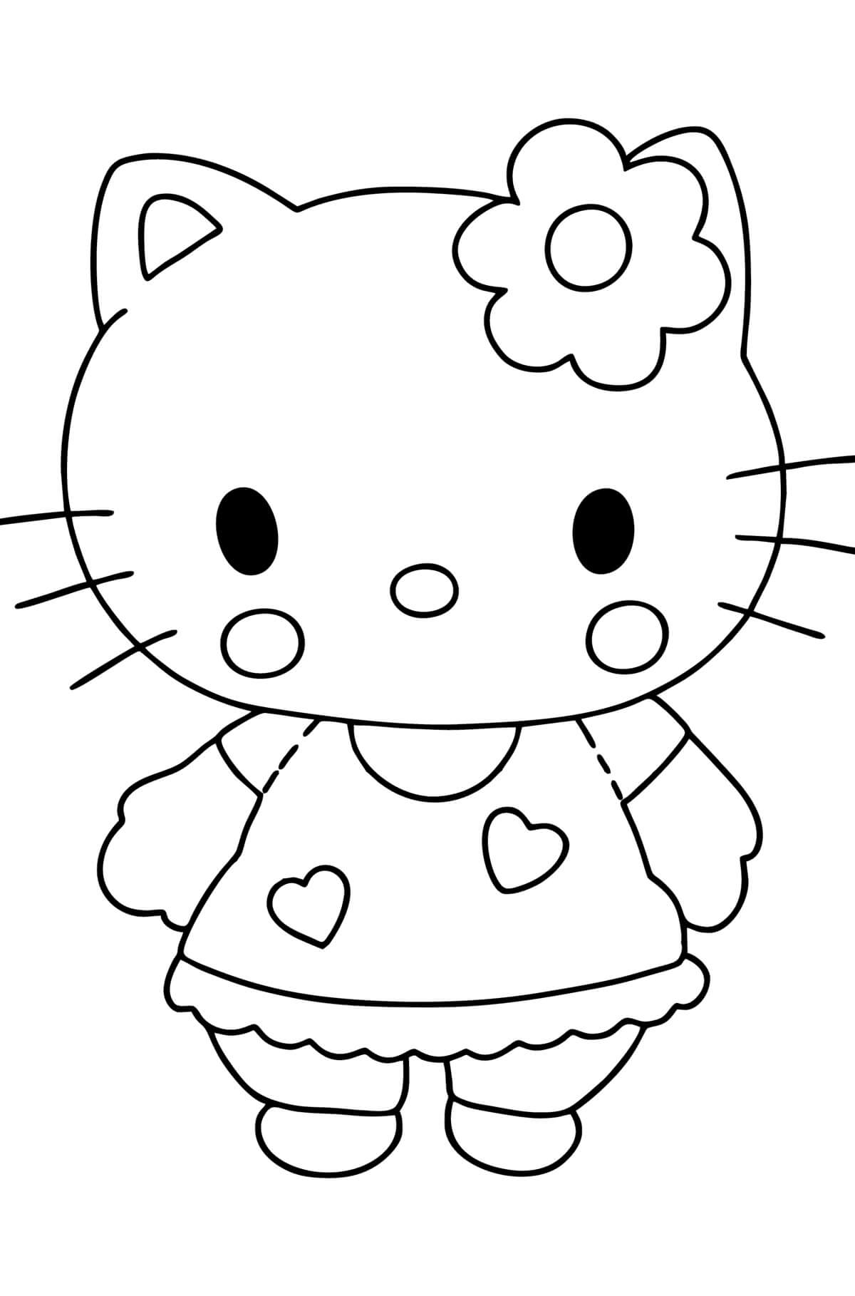 Dibujos de Hello Kitty Normales para colorear