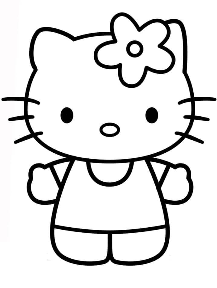 Dibujos de Hello Kitty Sencillo para colorear