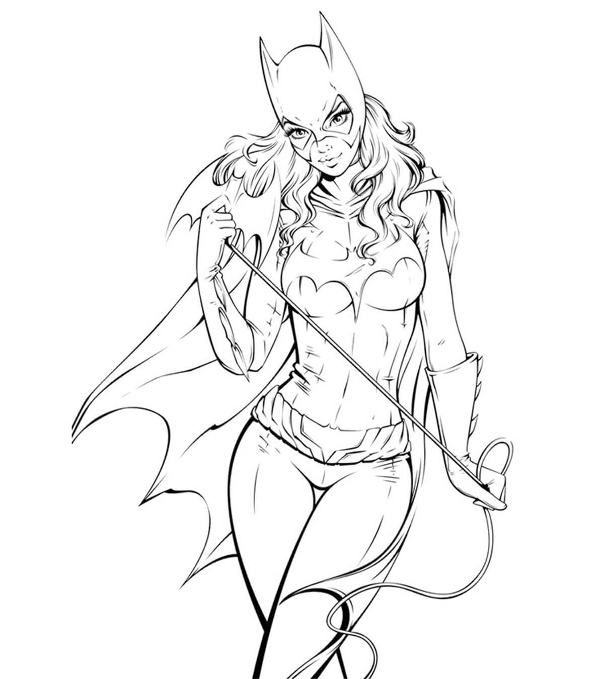 Hermosa Batgirl para colorir