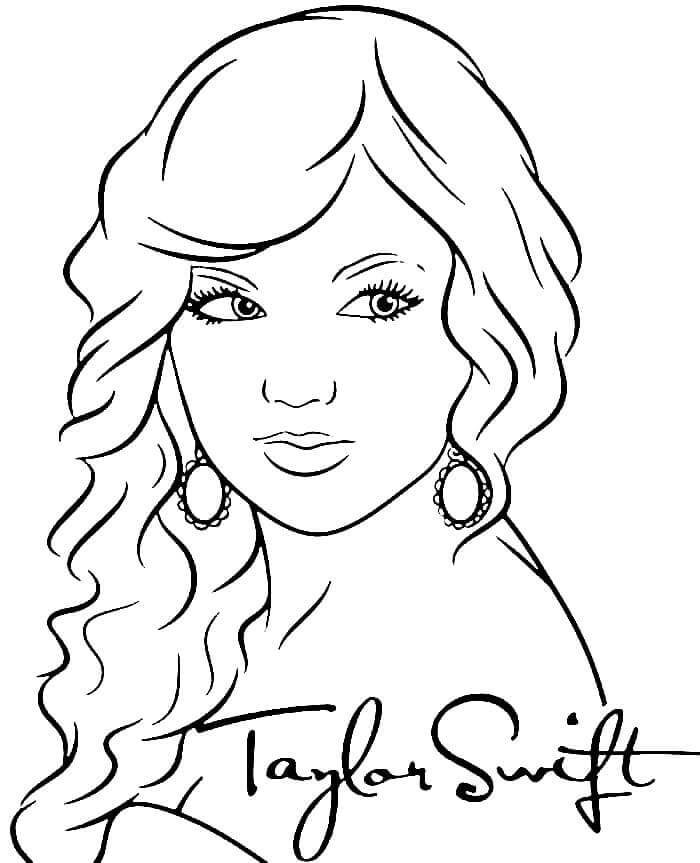 Dibujos de Hermosa Cara De Taylor Swift para colorear