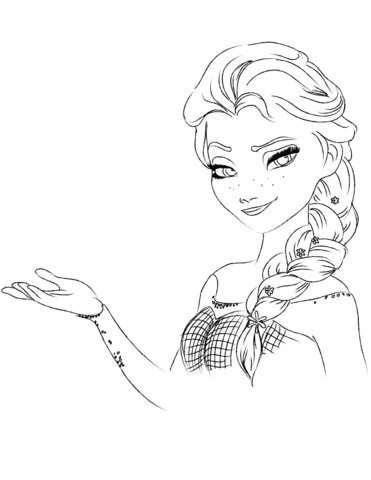 Dibujos de Hermosa Elsa para colorear