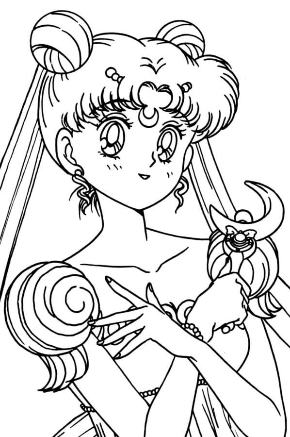 Dibujos de Hermosa Guerrera Sailor Moon para colorear