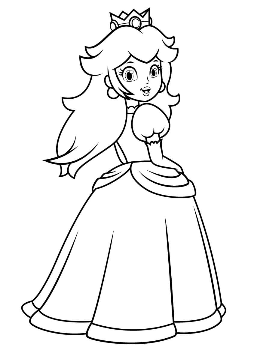 Hermosa Princesa Peach para colorir