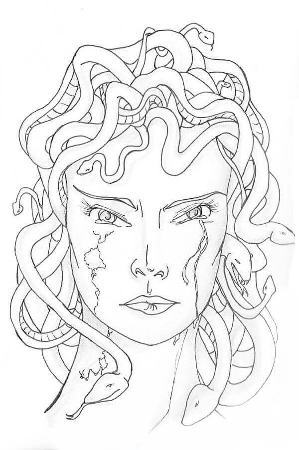 Dibujos de Hermosa de Medusa para colorear
