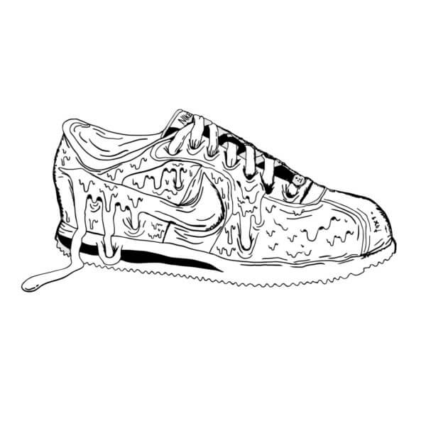Dibujos de Hermoso Diseño De Zapatillas Nike para colorear