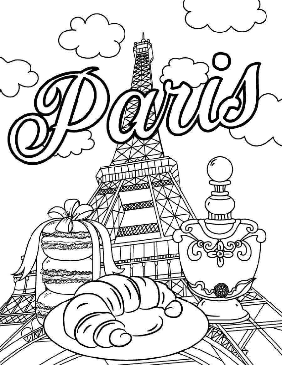 Dibujos de Hermoso París para colorear
