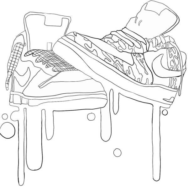 Dibujos de Hermosos Zapatos Nike para colorear