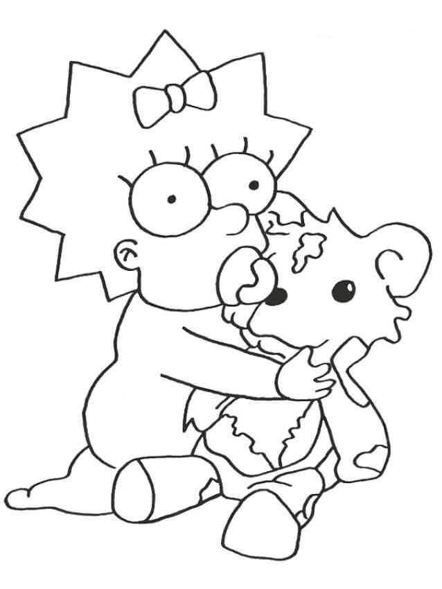 Dibujos de Hijo Menor De La Familia Simpsons para colorear