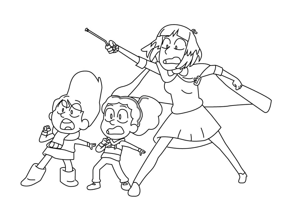 Hilda y sus Amigos Asustados para colorir