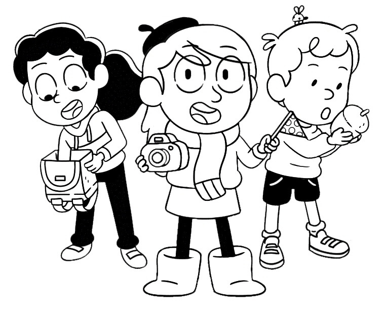Hilda y sus Amigos se van de Aventura para colorir