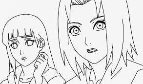 Dibujos de Hinata Y Sakura para colorear