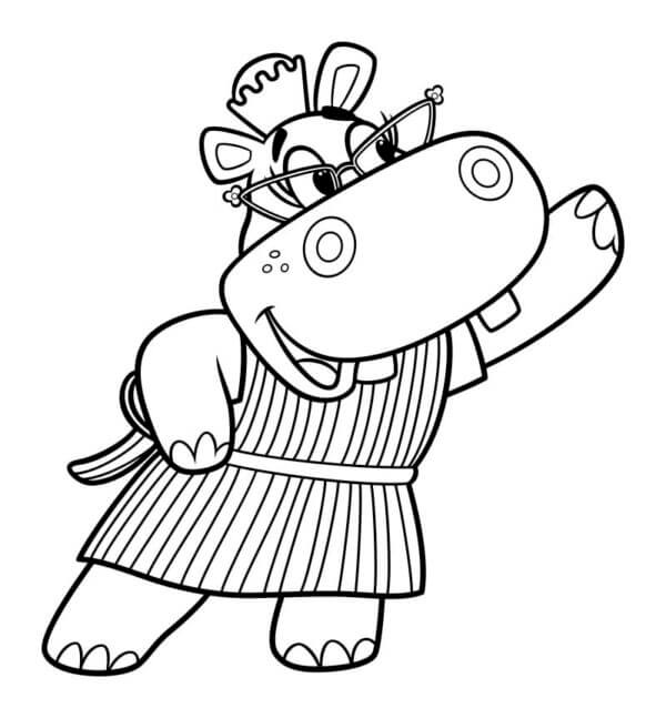 Dibujos de Hipopótamo De La Caricatura Doc McStuffins para colorear