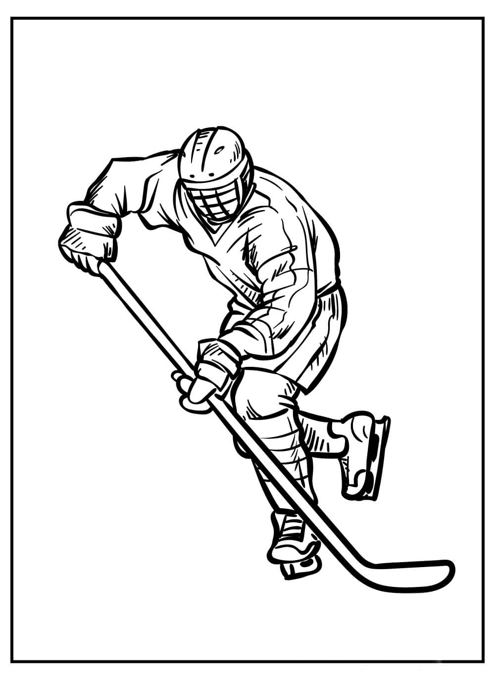 Dibujos de Hombre Jugando al Hockey para colorear