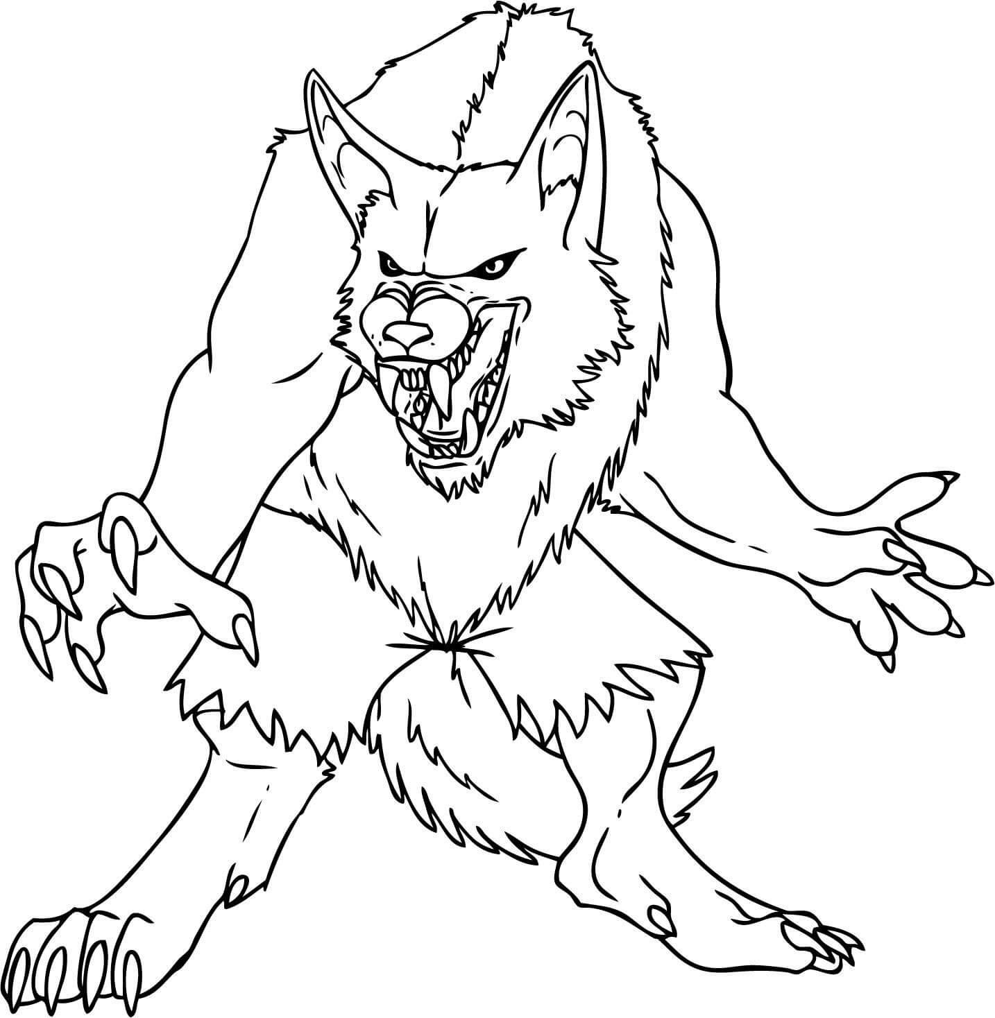 Hombre Lobo Monstruo para colorir