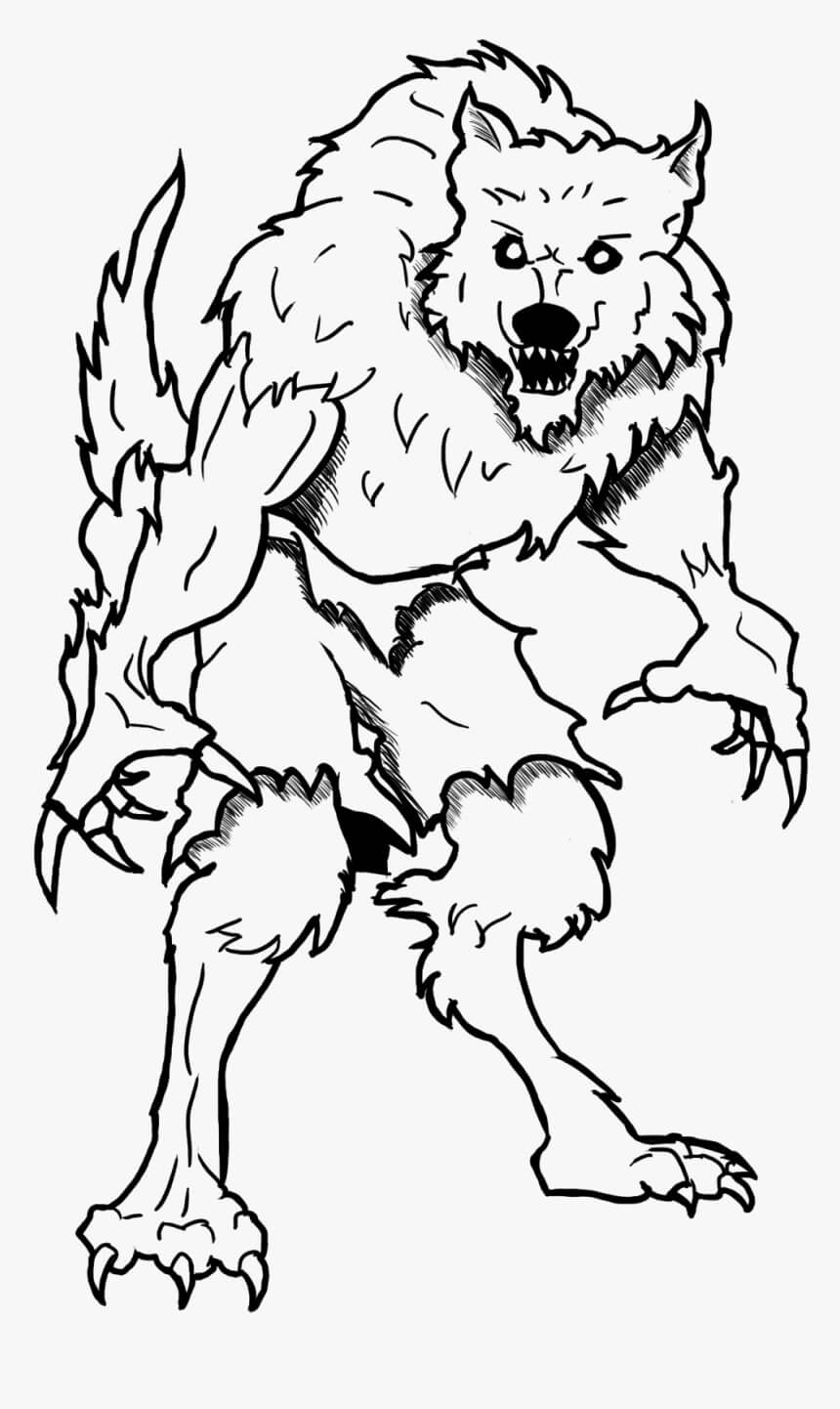 Hombre Lobo Simple para colorir
