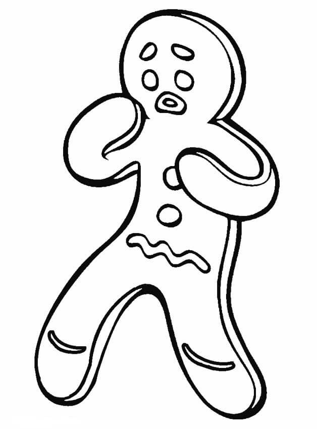Dibujos de Hombre de pan de Jengibre Triste para colorear