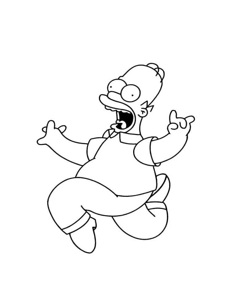 Dibujos de Homer Simpson Salto para colorear