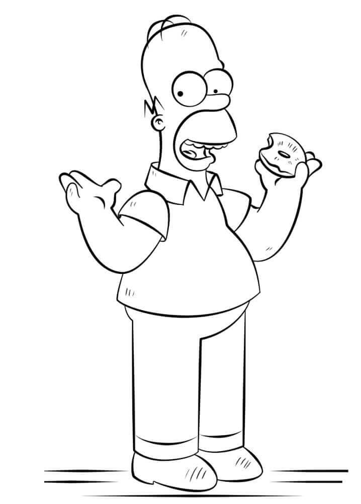 Dibujos de Homer Simpson lindo para colorear