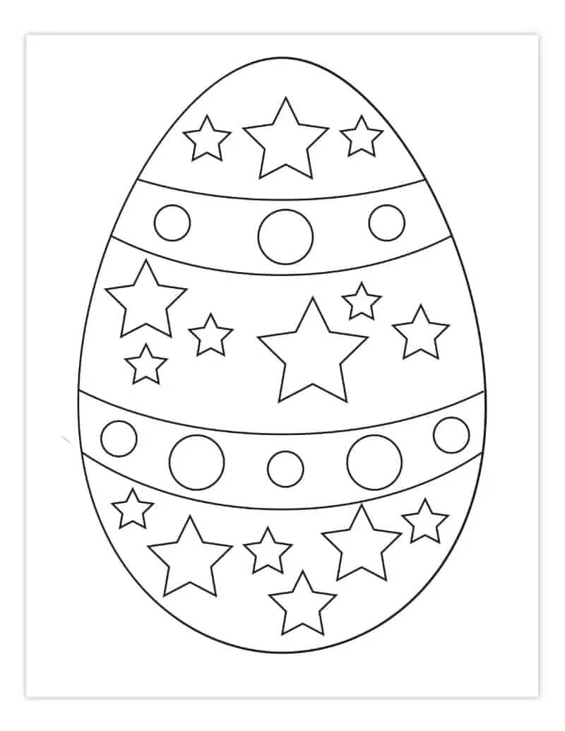 Dibujos de Huevo Bonito de Pascua para colorear