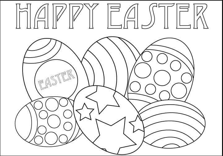 Dibujos de Huevo de Pascua Feliz para colorear