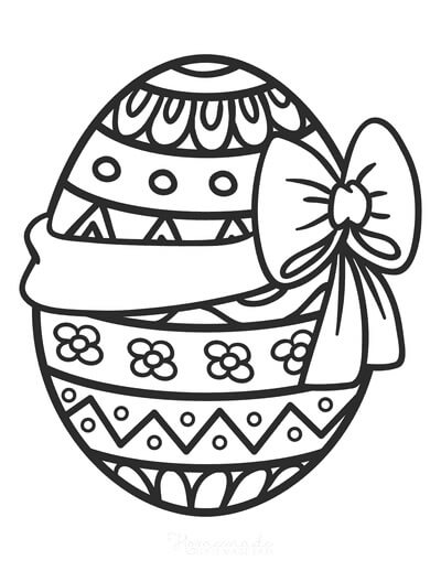 Dibujos de Huevo de Pascua con Arco para colorear
