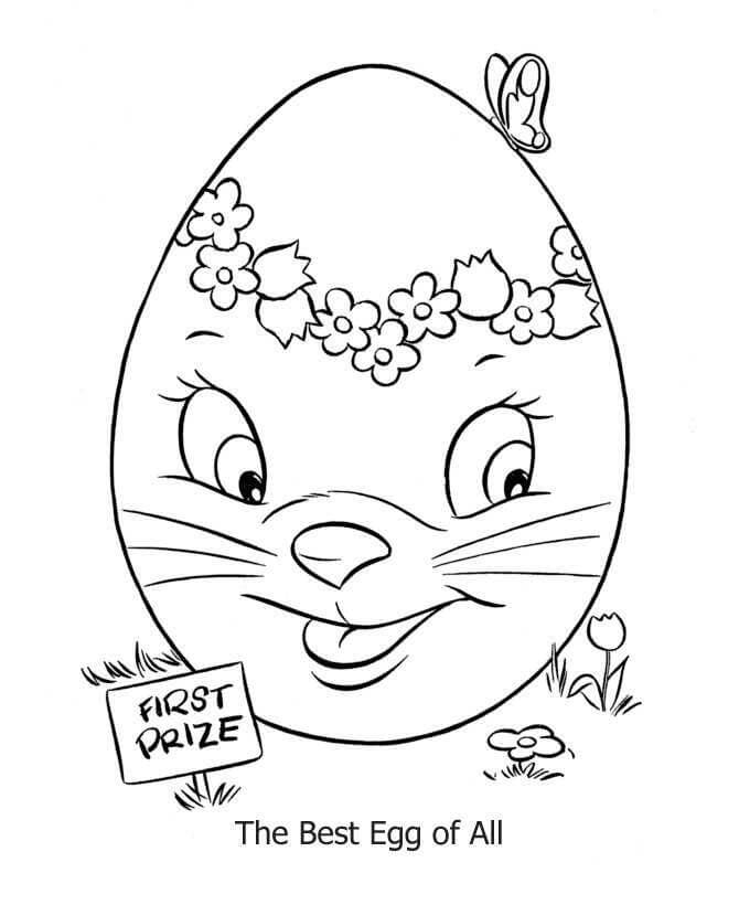 Dibujos de Huevo de Pascua de Dibujos Animados para colorear