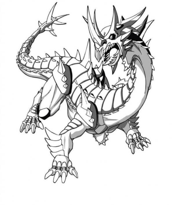 Dibujos de Hyper Dragonoid – Bakugan muy Similar a un Dragón Humanoide para colorear