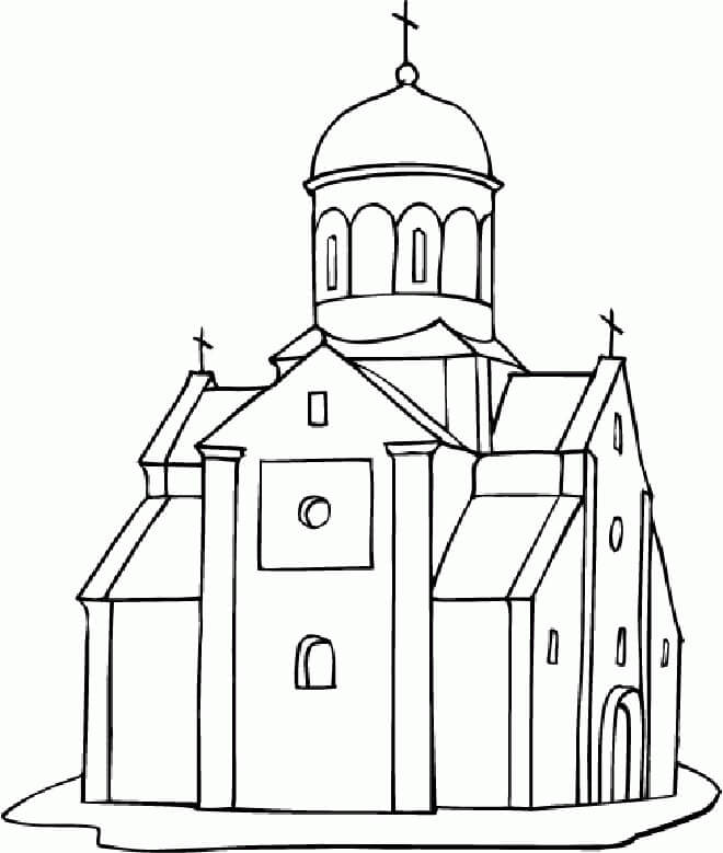 Dibujos de Iglesia Imprimible para colorear
