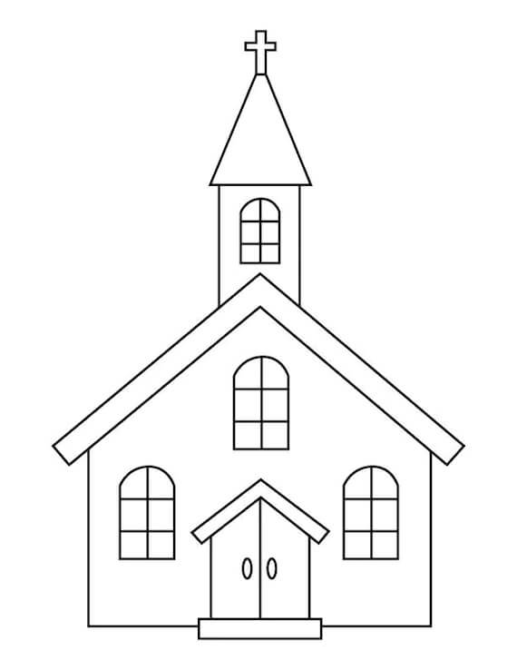 Dibujos de Iglesia Sencilla para colorear