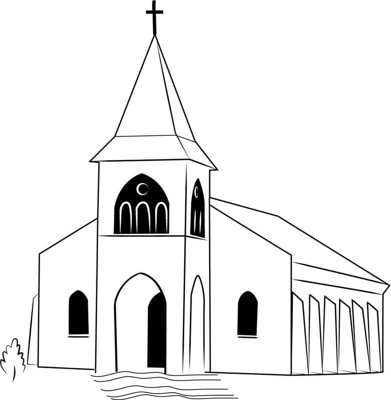 Iglesia de la Misión Touaourou para colorir