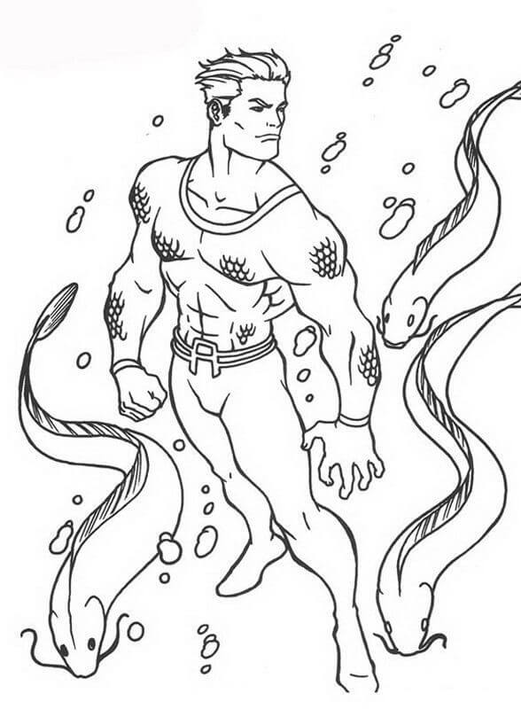 Impresionante Aquaman para colorir