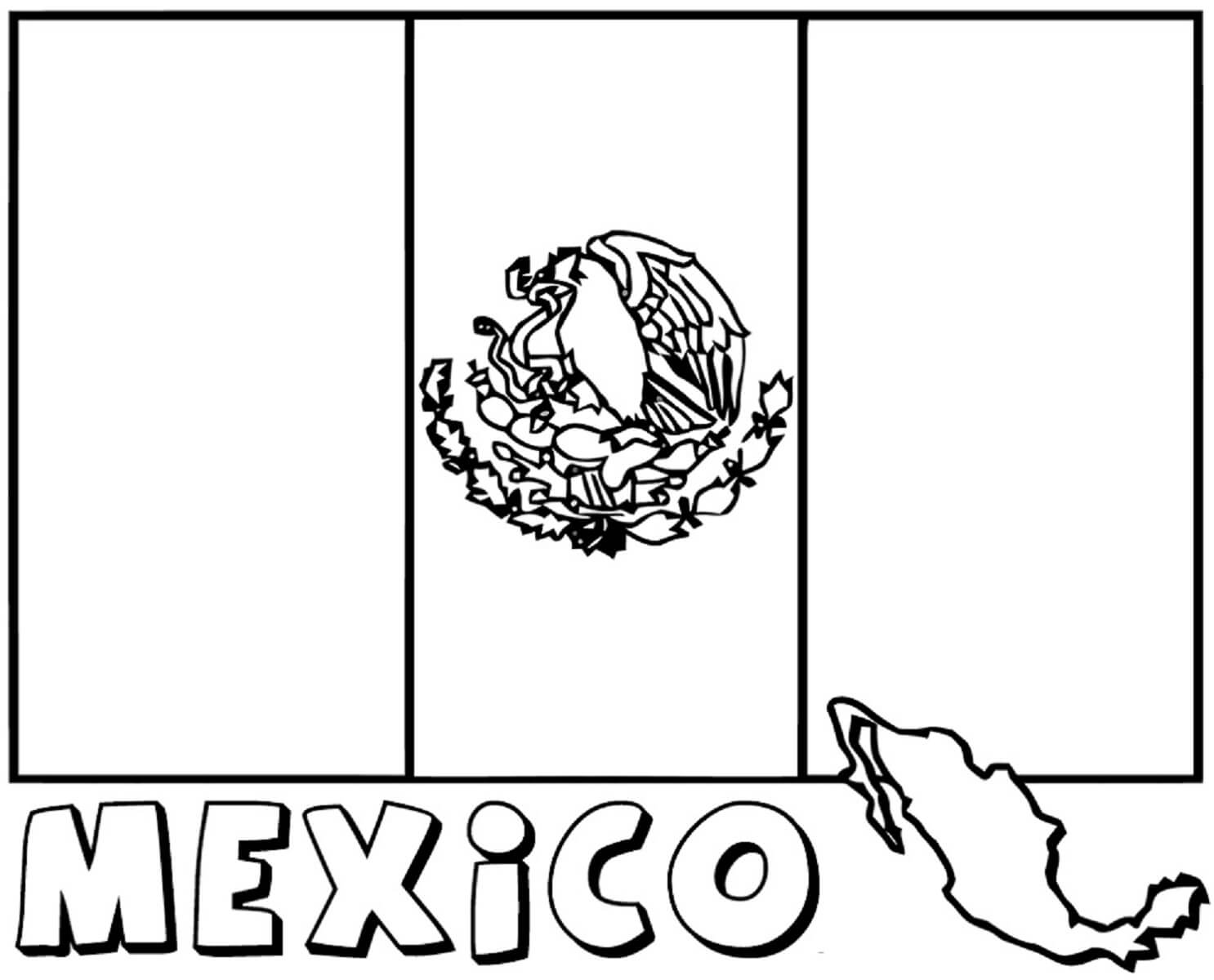 Dibujos de Impresionante Bandera de México para colorear