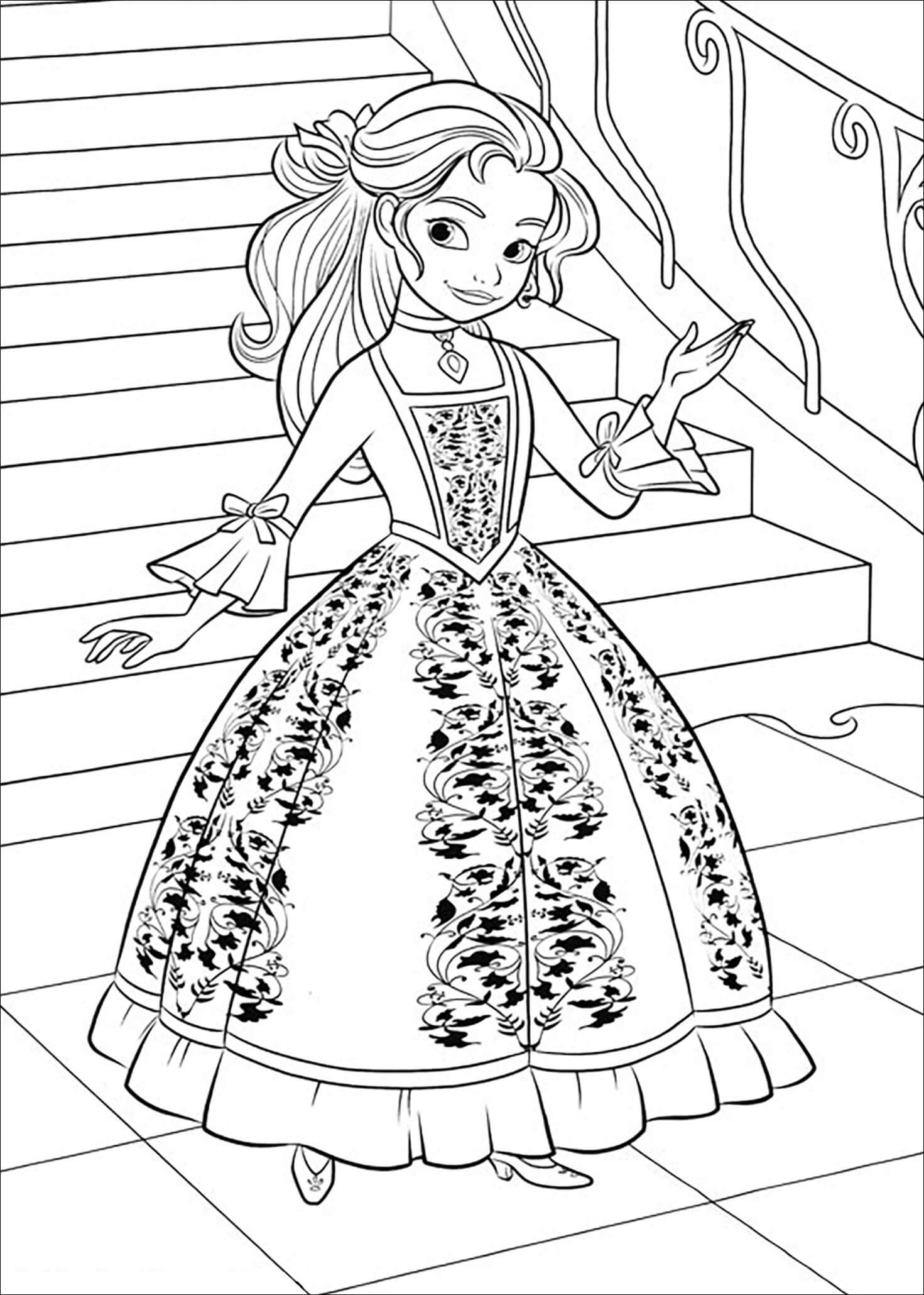 Impresionante Princesa Elena para colorir