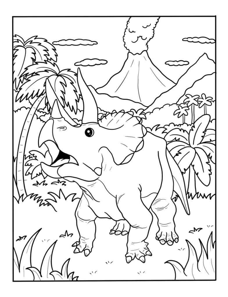 Dibujos de Impresionante Triceratops para colorear