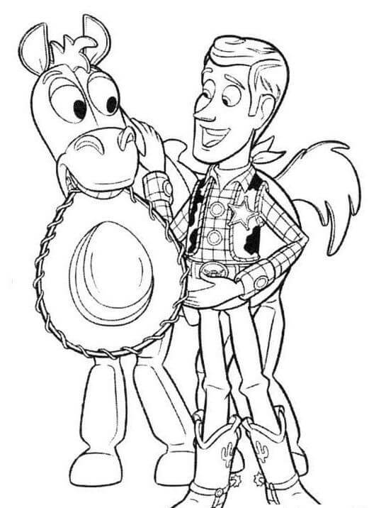 Impresionante Woody y Bullseye para colorir