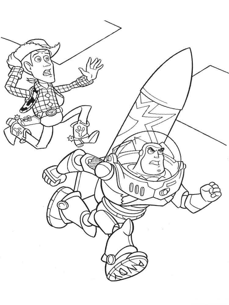 Impresionante Woody y Buzz para colorir