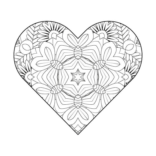 Imágenes gratis de Mandala de Corazón para colorir