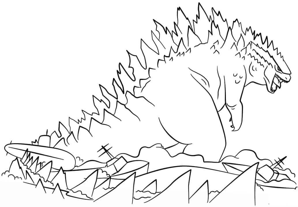 Increíble Godzilla para colorir