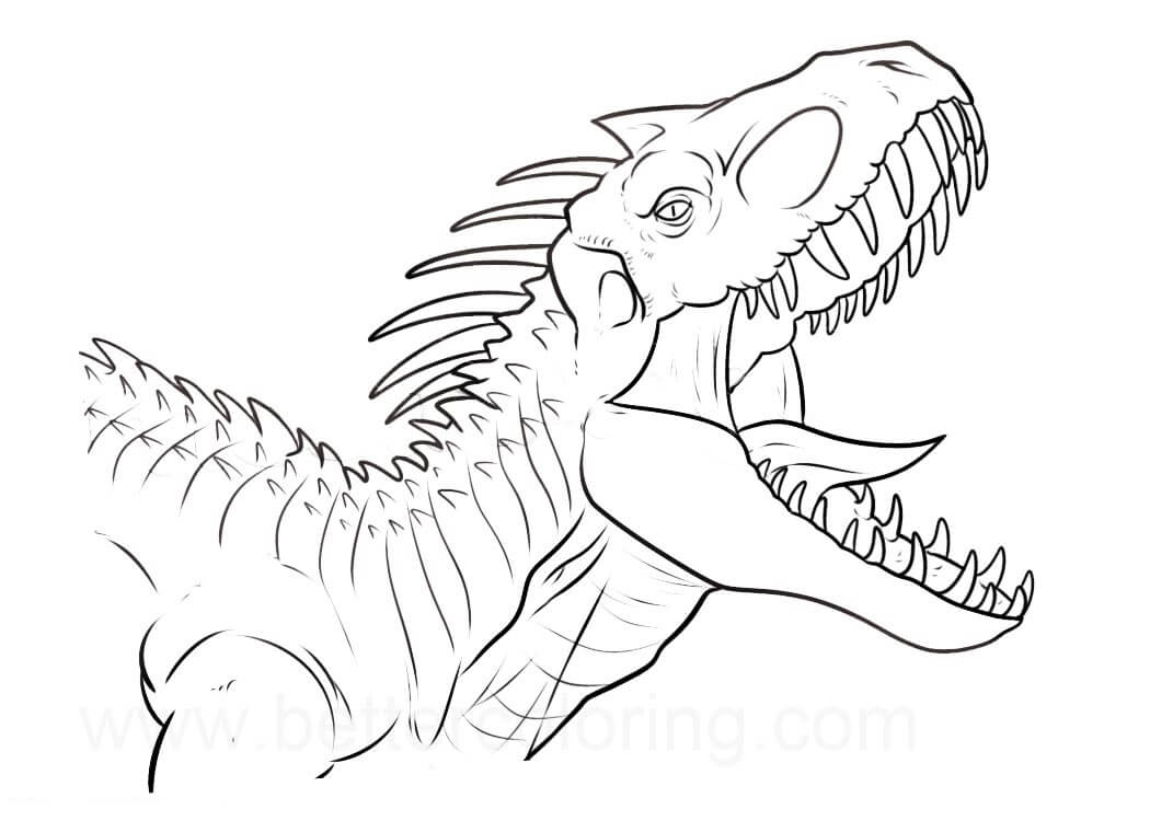 Dibujos de Indoraptor con Dientes Afilados para colorear