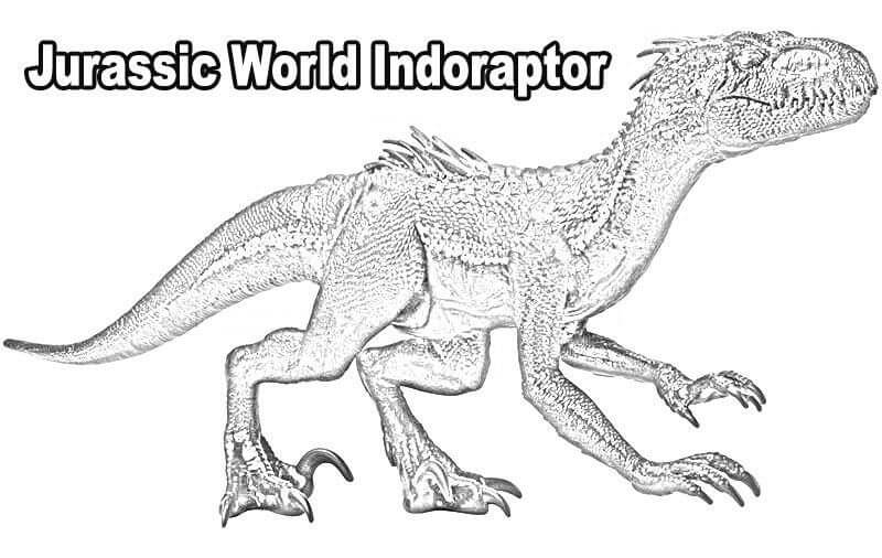 Dibujos de Indoraptor en el Mundo Jurásico para colorear