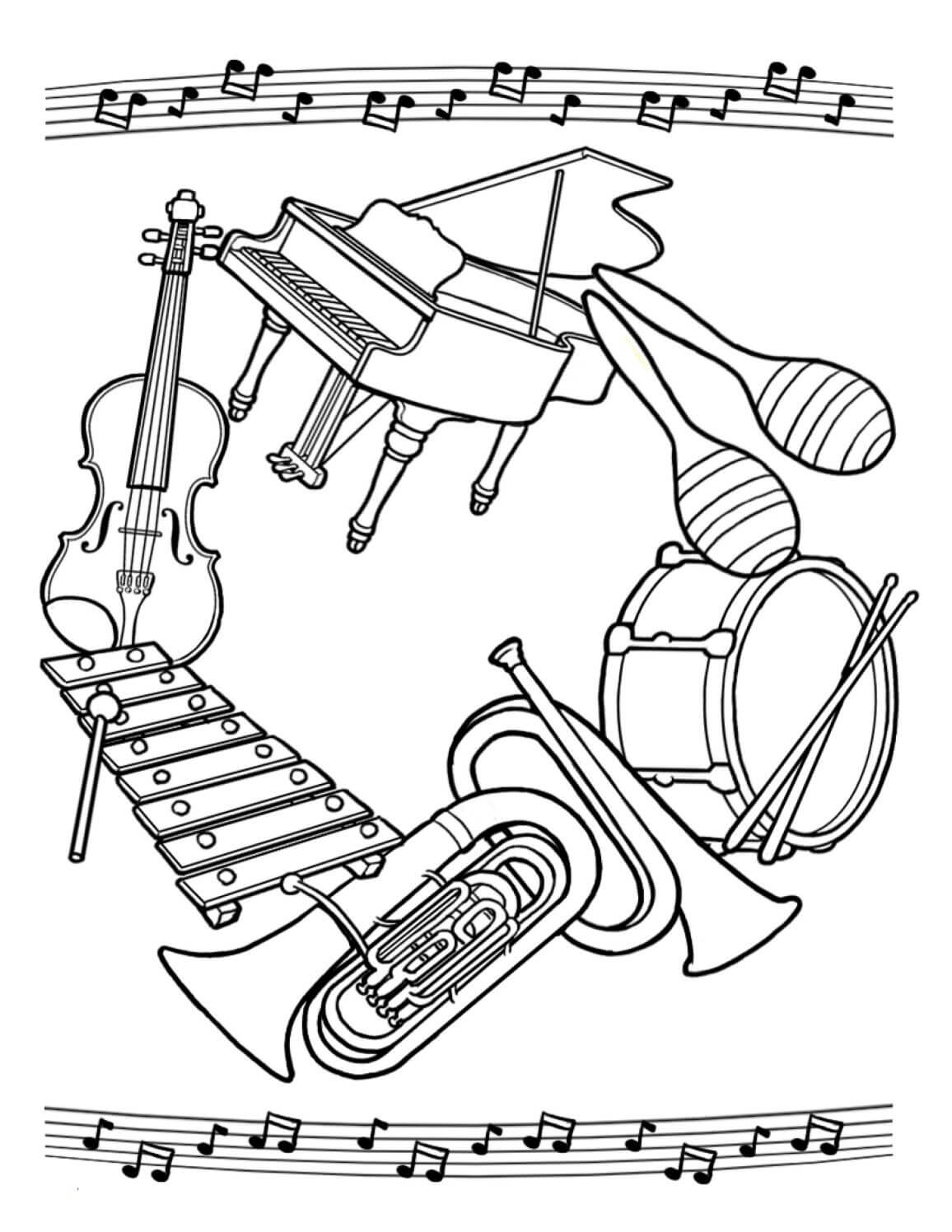 Dibujos de Instrumento Musical Básico para colorear